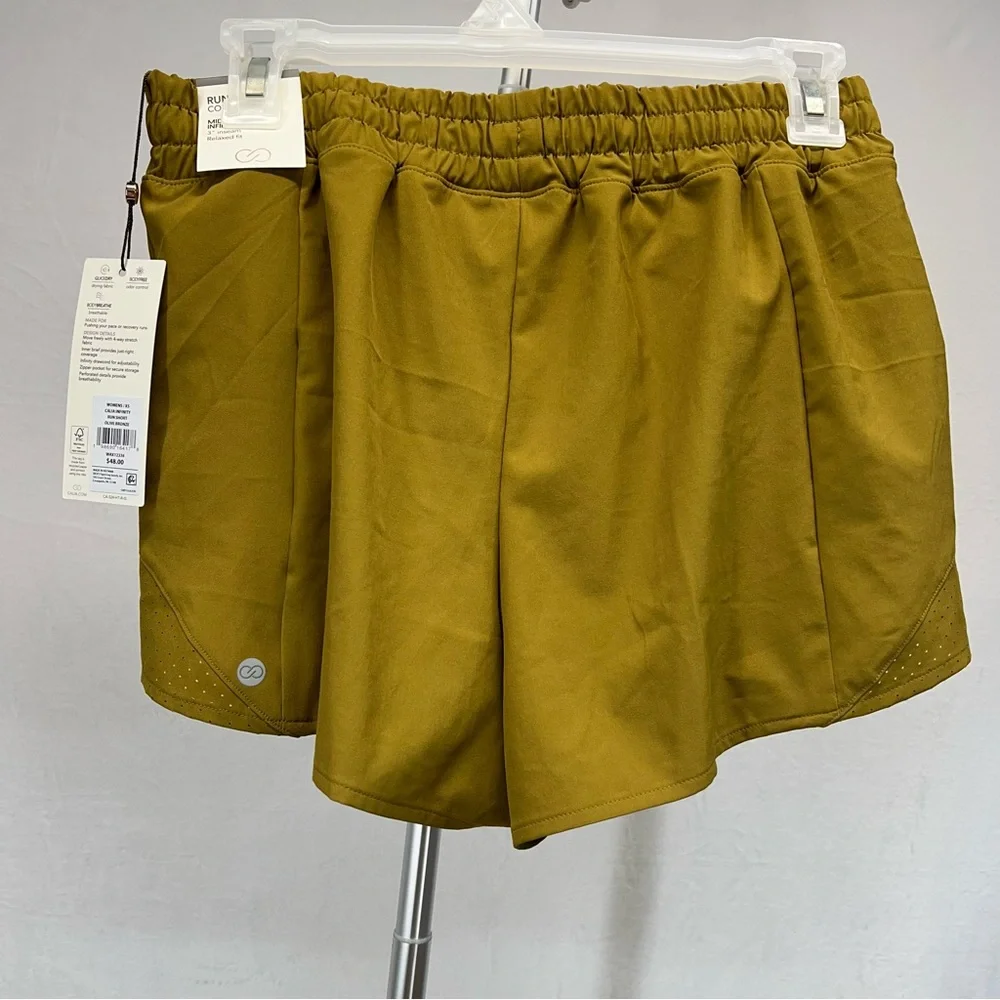 Calia Women's Athletic Run‎ Shorts Olive Bronze Xsmall